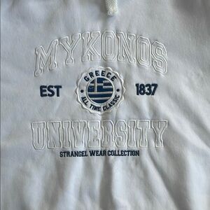 White Mykonos University Hoodie NWOT